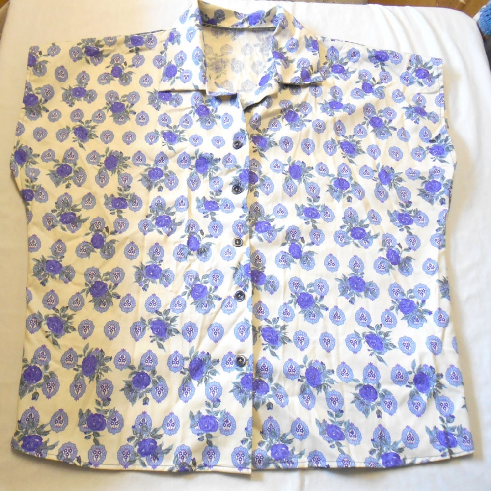 Sleeveless Blue Shirt